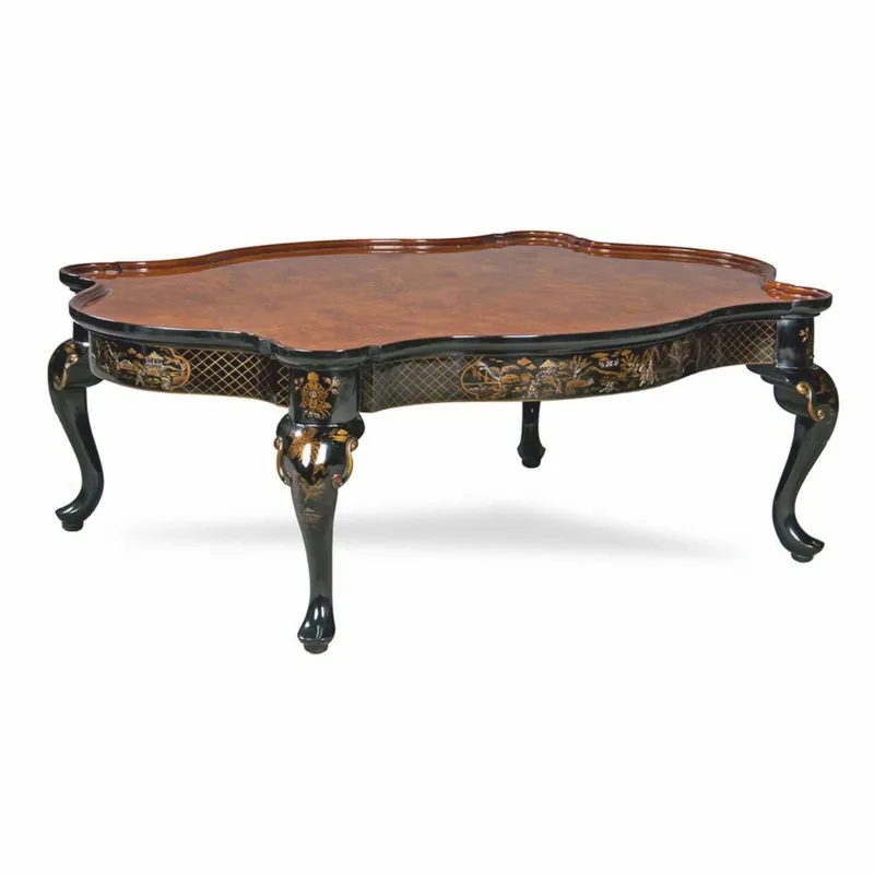 Zertifiziert Casa Padrino mesa de centro barroco de lujo marrón / negro / oro - Muebles de estilo barroco chino