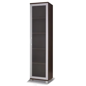 Vitrine Maximus 50 cm Kastanie Wenge modernes Design Einfassung mit speziellen Furnierelementen aus sicherem gehärtetem Glas beendet Rabatt