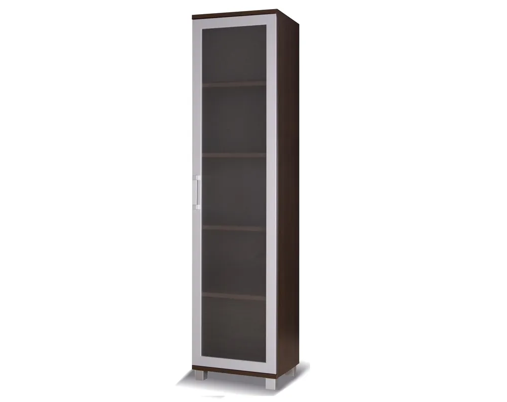 Vitrine Maximus 50 cm Kastanie Wenge modernes Design Einfassung mit speziellen Furnierelementen aus sicherem gehärtetem Glas beendet Rabatt