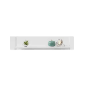 Regal Skien 120 cm weiß glänzend modernes Möbeldesign hochwertige Verarbeitung Regalkante mit Spezialfurnier eingefasst Highlight