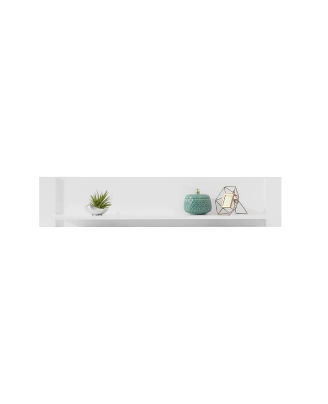 Regal Skien 120 cm weiß glänzend modernes Möbeldesign hochwertige Verarbeitung Regalkante mit Spezialfurnier eingefasst Highlight