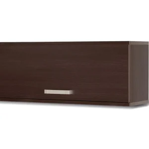 Wochenendangebot Hängendes Regal mit Tür Maximus 100 cm Kastanie Wenge modernes Design Kante mit speziellen Furnier Front auf Gasflaschen erhöht beendet