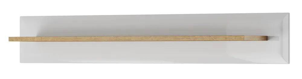 Regal Atka 107 cm weiß glänzend / Eiche riviera modernes Möbeldesign hochwertige Regalkante mit Spezialfurnier verarbeitet Jetzt Kaufen
