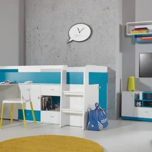 Mobi 7 Kindermöbel-Set weiß/türkis ideal für ein Jugend- oder Kinderzimmer im trendigen Stil Markenprodukt