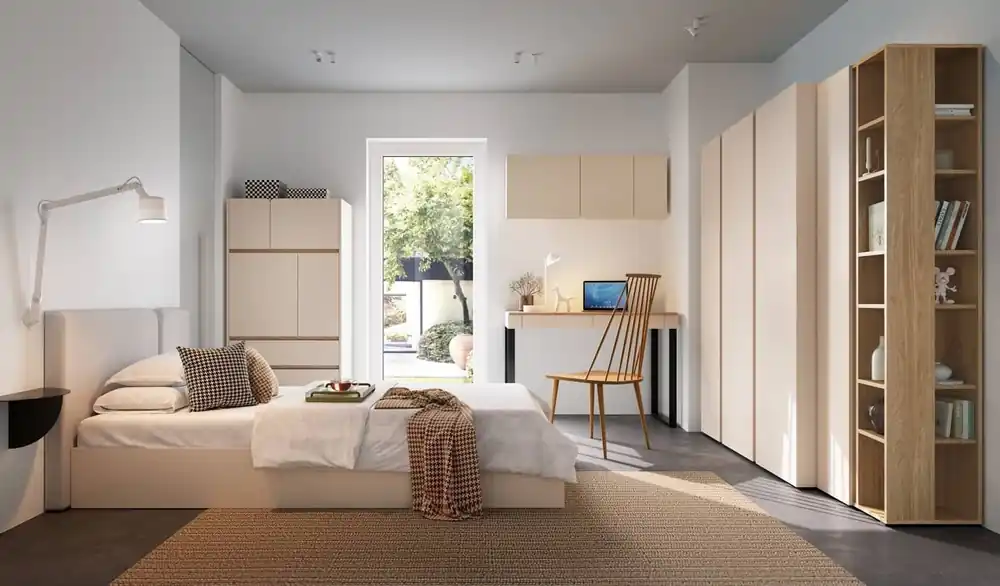 Möbelset Paguro sandbeige / Eiche geölt ideal für ein Jugend- oder Kinderzimmer im trendigen Stil Nur Für Kurze Zeit