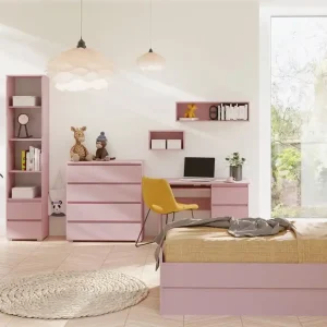 Begrenztes Angebot Möbelset Einfaches Puderrosa ideal für ein Kinderzimmer im trendigen Stil