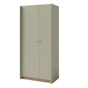 Kleiderschrank Olivio 90 cm eucalyptus / baltic oak dune modernes Design ABS-Finish dezente schwarze Griffe Abverkauf