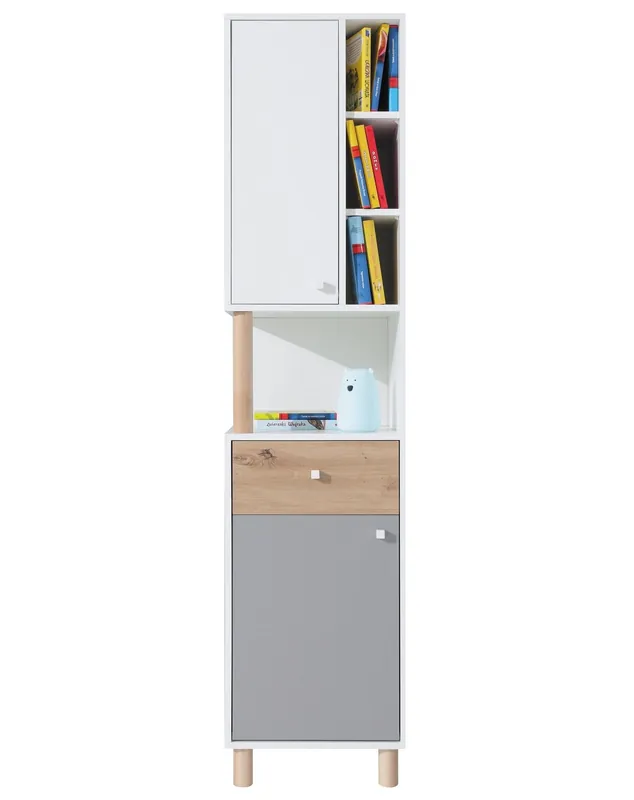 Angebot Bücherregal Beja 45 cm weiß / artisan Eiche / grau ideal für das Jugendzimmer sehr brauchbar hat einen modernen Look