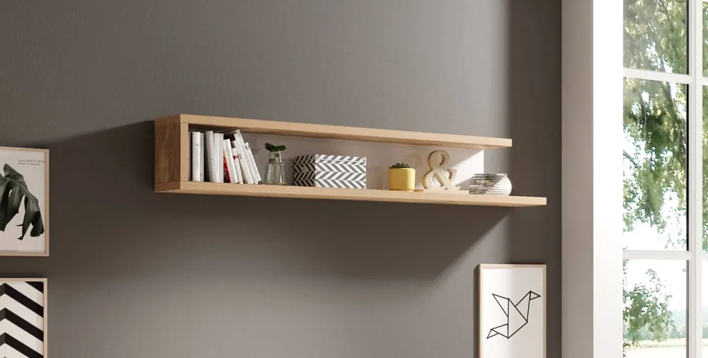 Beliebt Regal Sintra 180 cm Eiche samdal / weiß glänzend eine gute Wahl für das Wohnzimmer Esszimmer und Büro werden die Liebhaber der modernen Interieur begeistern