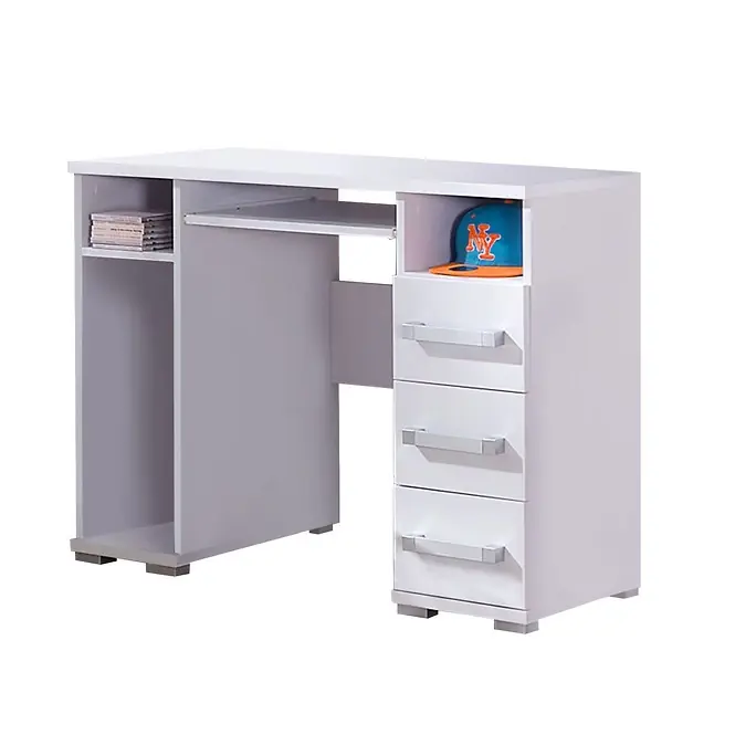 Schreibtisch mit Schubladen Maximus 100 cm weiß modernes Möbeldesign Schreibtischkanten mit einem speziellen Furnier versehen Neu Im Sortiment