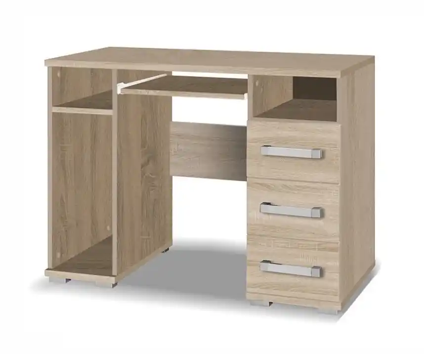 Jetzt Bestellen Schreibtisch mit Schubladen Maximus 100 cm Eiche sonoma hell modernes Möbeldesign Schreibtischkanten mit einem speziellen Furnier versehen