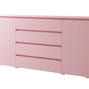 Kommode Simple 184 cm puderrosa Funktionsmöbel für das Mädchenzimmer einfaches Design Preiswert