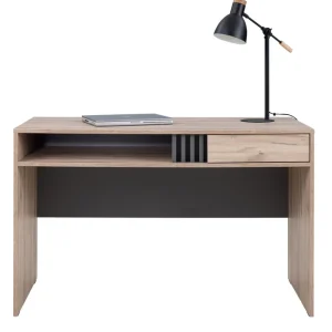 Schreibtisch mit Schublade Estan 120 cm Eiche estan hell / anthrazit modernes Möbeldesign Schreibtischkanten mit einem speziellen Furnier versehen Versand Am Gleichen Tag