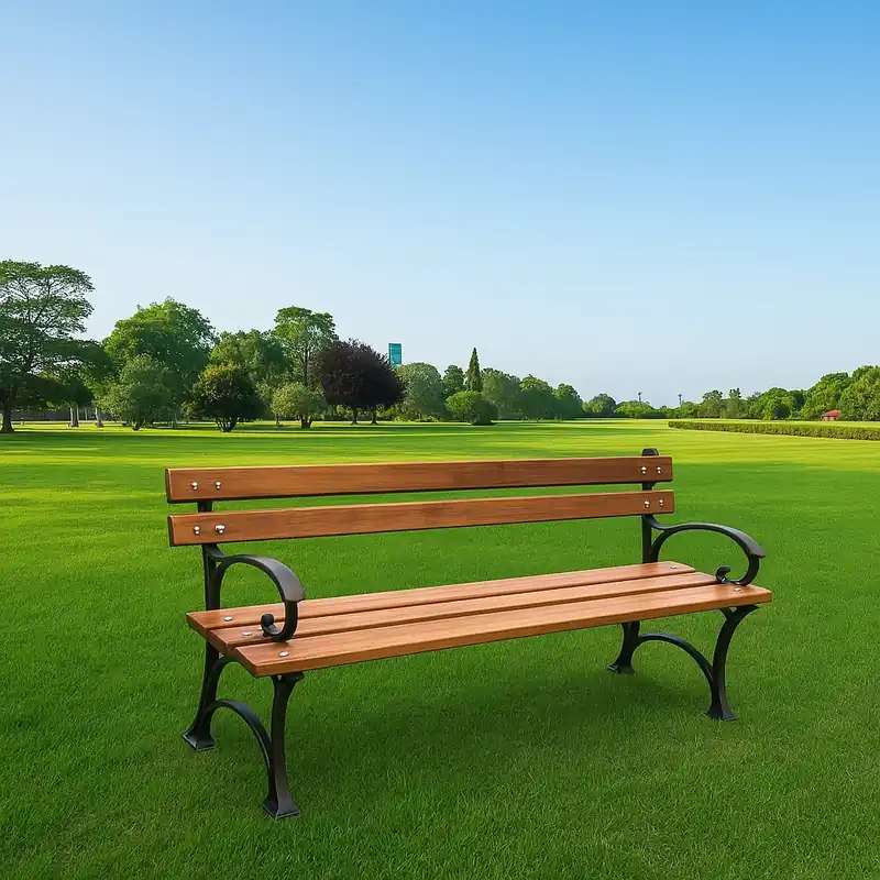Schneller Versand Gartenbank 180 cm FIEM-03-LP-180 Parkbank aus Gusseisen mit Rückenlehne aus Erlenholz, lackiert