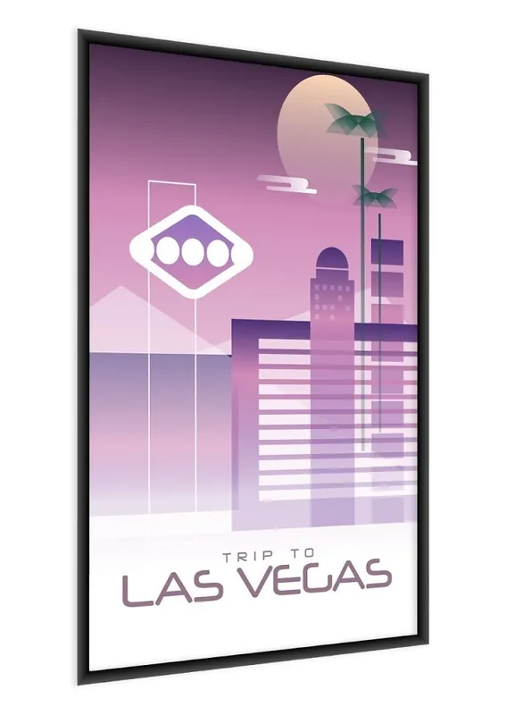 Poster Reise nach Las Vegas 70x100 gerahmtes Poster Präzisionsdruck mit stilvoller Grafik perfekte Dekoration für Wohnzimmer oder Schlafzimmer Bestseller