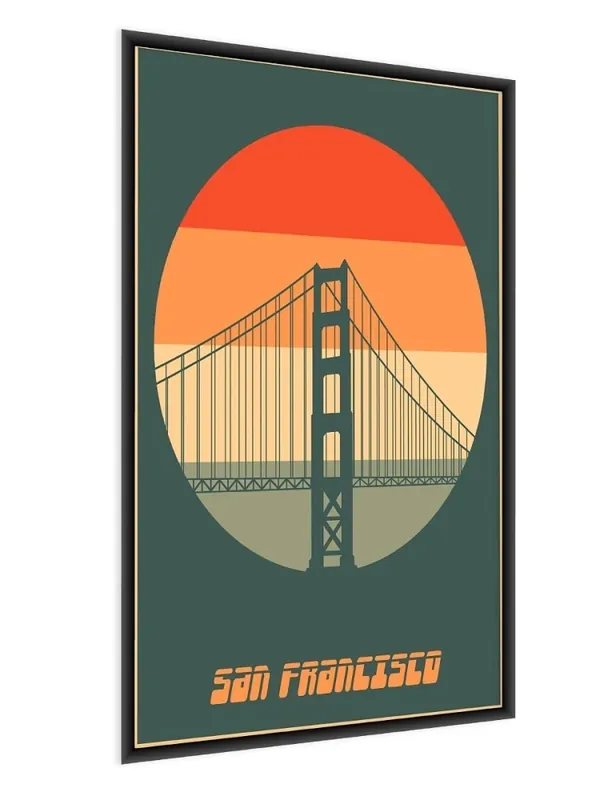 Golden Gate Bridge Poster 70x100 gerahmt Fine Art Print perfekte Dekoration für Wohnzimmer oder Schlafzimmer Schnäppchen