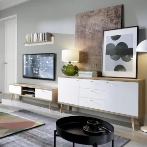 Knallerangebot Primo Hängeschrank Eiche Riviera / weiß modernes Design Kante mit Spezialfurnier eingefasst leises Schließsystem
