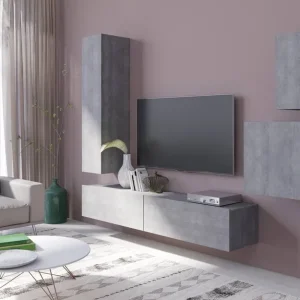 Zertifiziert Wohnwände Ventom Beton colorado modernistisches Design fügt sich perfekt in jede Einrichtung ein