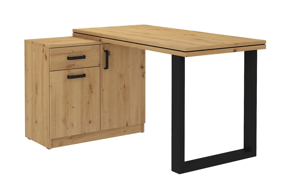 Makana Eiche handwerkliche Ecke Schreibtisch Kommode mit Schublade und Regale stilvolle und funktionale Möbelstück mit 56mm Top Sonderaktion