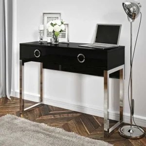 Milla Konsole glänzend schwarz mit Schubladen stilvolles und funktionelles Möbelstück für Flur, Wohnzimmer oder Büro Letzte Chance