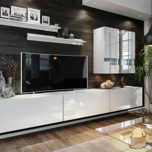 Neu Hängeschrank Anton weiß glänzend modernistisches Design ideal für Liebhaber moderner Einrichtungen mit elegantem Charakter