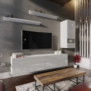 Aktuell Merida Hängeelement in weißem Glanz, ideal für Liebhaber des modernen Designs, geeignet für die Wandmontage