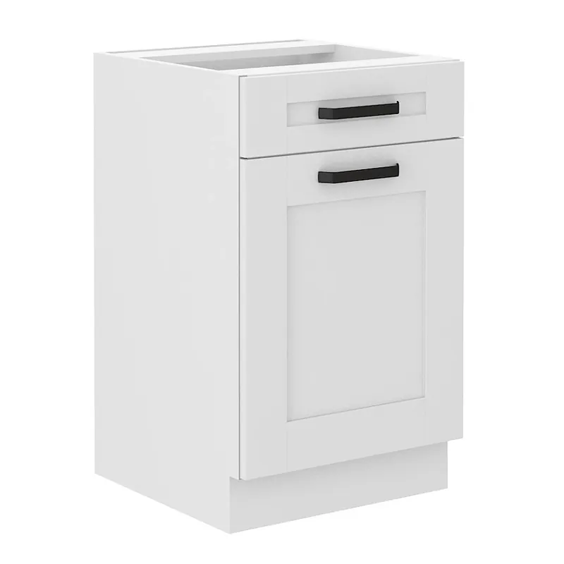 Bodenstehender Küchenschrank mit Schublade und Regal Livio 50 D 1F 1S BB Schrank dampf-, hitze- und auslaufsicher Top-Preis