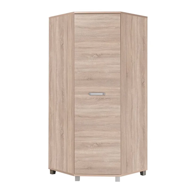 Schnäppchen Eck-Kleiderschrank Maximus Eiche sonoma helles modernes Design und universelle Tür auf der rechten oder linken Seite installiert werden