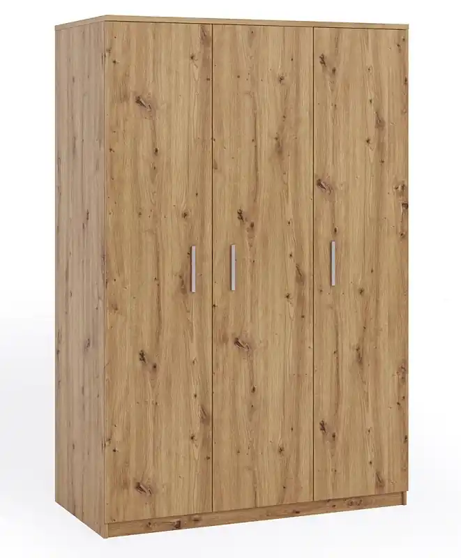 Kleiderschrank Rico 135 cm Eiche artisan funktionale Möbel klassische Form idealer Kleiderschrank für Schlafzimmer oder Diele Günstig