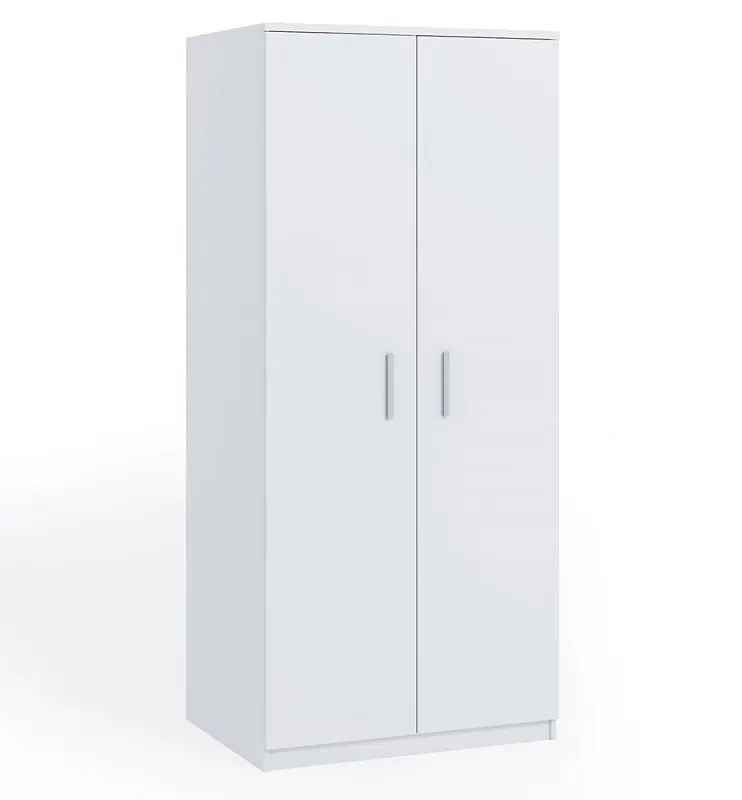 Kleiderschrank Rico 90 cm weiß Funktionsmöbel klassische Form idealer Kleiderschrank für Schlafzimmer oder Flur Schneller Versand