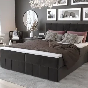 Bestseller Boxspringbett Casey 160x200 graphit Bett im modernen skandinavischen Stil mit markantem Kopfteil
