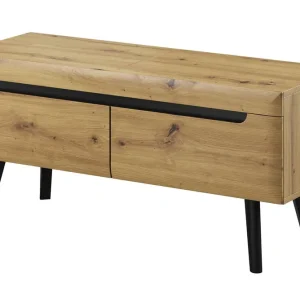 Begrenztes Angebot RTV Schrank Atka 107 cm Eiche artisan / schwarz modernes Design Schrank im skandinavischen Stil ideal für Wohnzimmer und Wohnbereich