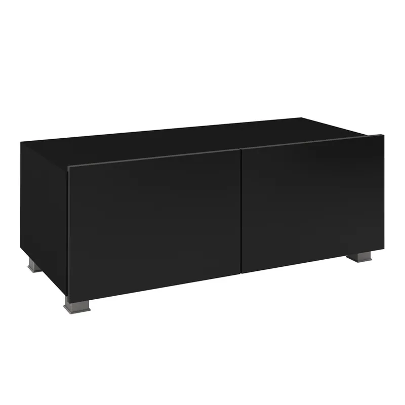 Apulia 100 cm schwarz glänzend RTV Schrank mit der Möglichkeit der Aufhängung minimalistisches Design einfache Form passend in jedes Interieur Sale