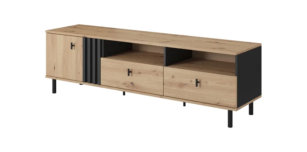 Rabatt RTV Merano 165 cm Eiche artisan / anthrazit modernes Design Schubladensystem mit Vollauszug