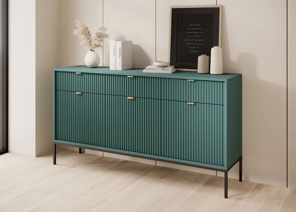 Meistverkauft Kommode mit Schubladen Lovro 154 cm pastellgrün modernes Design wird die Liebhaber von markanten Interieurs begeistern