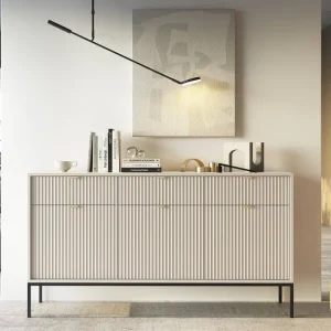 Kommode mit Schubladen Lovro 154 cm beige modernes Design wird die Liebhaber von markanten Interieurs begeistern Ausverkauf