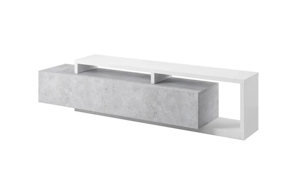Echt RTV Schrank Bota 219 cm weiß / Beton colorado modernes Design und asymmetrische Körper resistent gegen Schäden
