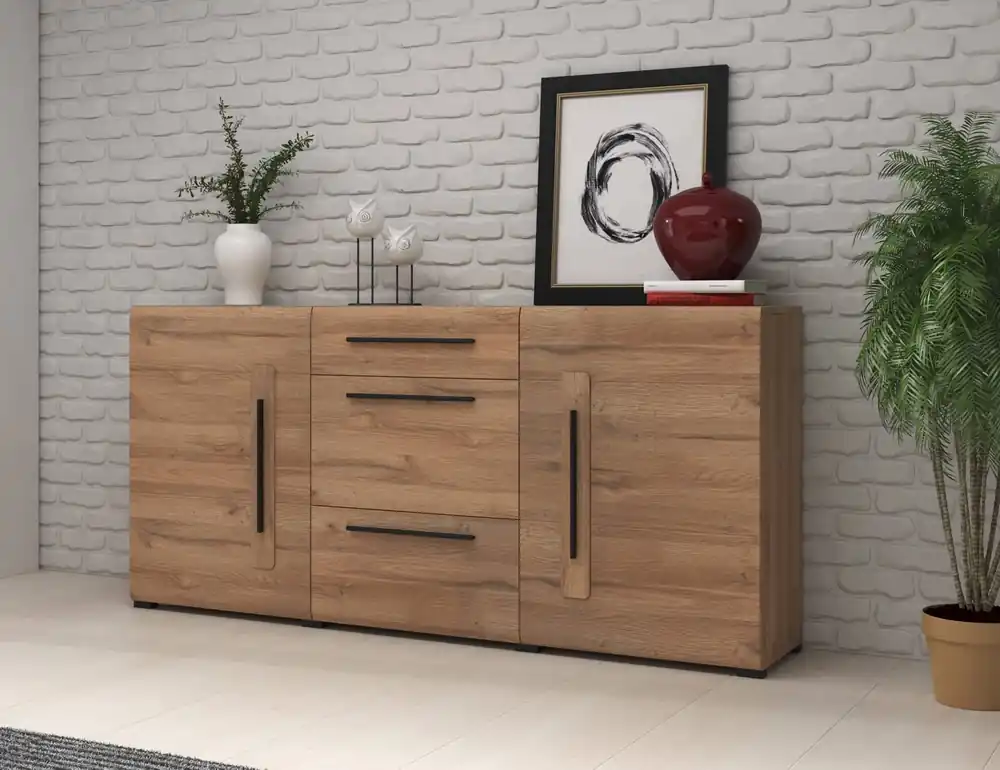 Kommode Tulsa 180 cm Eiche Enkel funktional ideal für moderne klassische und skandinavische Interieurs Letzte Chance