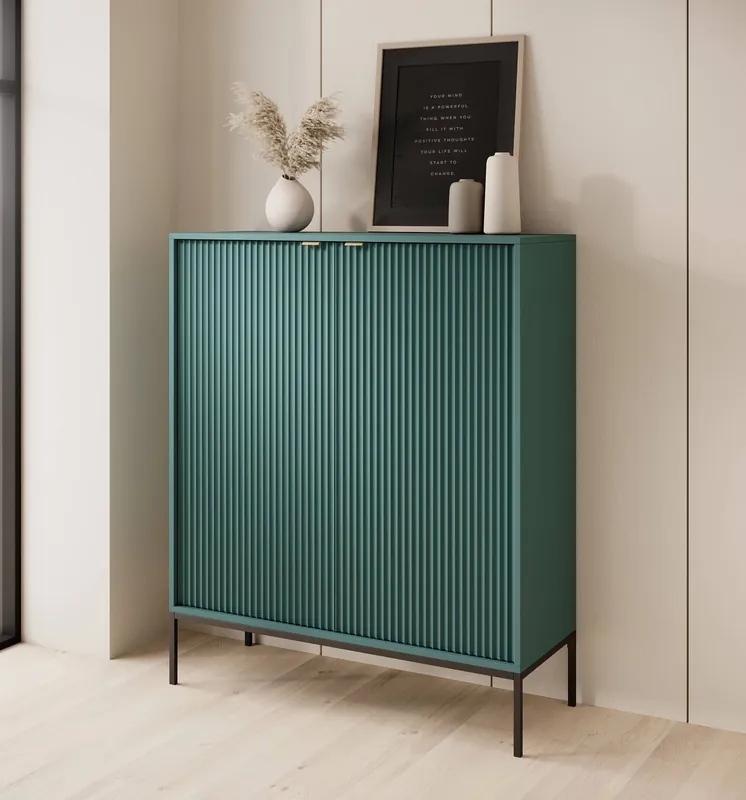 Billig Kommode Lovro 104 cm pastellgrün modernes Design wird die Liebhaber von markanten Interieurs begeistern