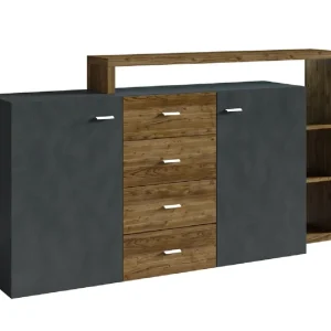 Aktuell Schubladenkommode Bota 180 cm appenzeller / matera asymmetrische Form ideal für modernen Stil Innenräume resistent gegen Schäden