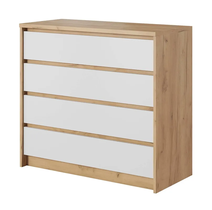 Kommode Novi 93 cm Eiche craft gold / weiß Funktionsmöbel in zeitlosem Design ideale Kommode für Schlafzimmer oder Wohnzimmer Sale