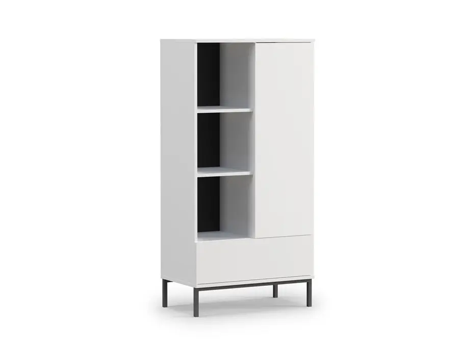 Knallerangebot Regal Tutti 70 cm weiß minimalistisches Design einfache Form von Möbeln auf einem Metallsockel unterstützt geräumige Schublade zu öffnen