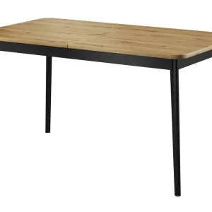 Atka Klapptisch 80x140-180 cm Eiche artisan / schwarz modernes Design und Funktionalität im skandinavischen Stil Kracherpreis