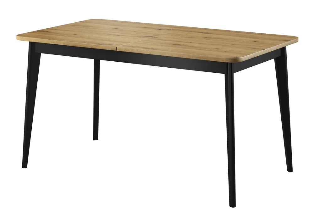 Atka Klapptisch 80x140-180 cm Eiche artisan / schwarz modernes Design und Funktionalität im skandinavischen Stil Kracherpreis