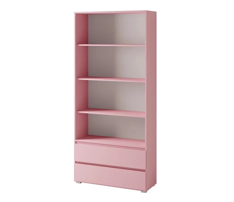 Billig Breites Bücherregal Simple puderrosa Funktionsmöbel für Kinderzimmer mit geräumigen Schubladen stilvolles Bücherregal