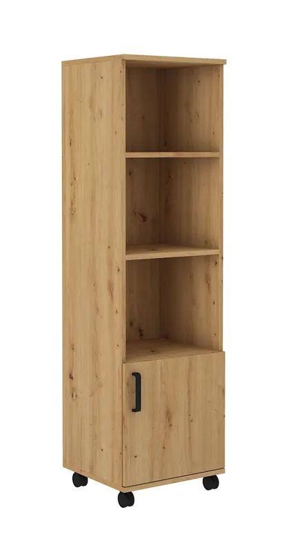 Regal auf Rädern Makana Eiche handwerklich funktionale Möbel für Büro, Arbeitszimmer oder Jugendzimmer Super-Preis