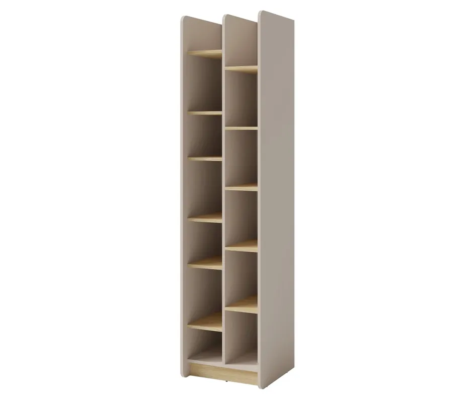 Highlight Bücherregal Olivio 55 cm beige sand / Eiche geölt modernes Möbeldesign hochwertige Verarbeitung stilvolles Bücherregal
