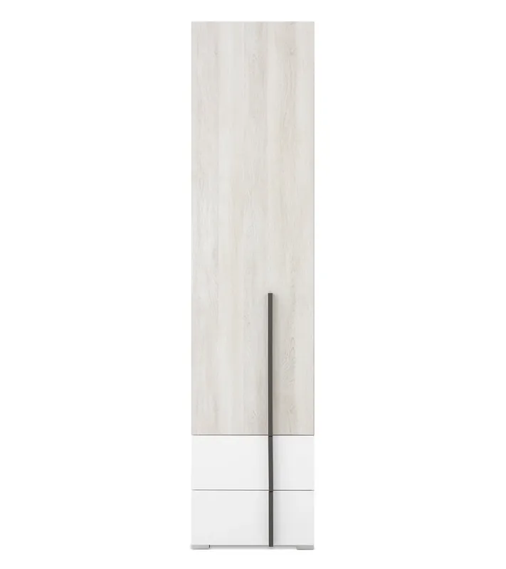 Bücherregal mit Türen Remona 45 cm Eiche wilton weiß / weiß modernes Design Bücherregal für Jugendzimmer Schnäppchen