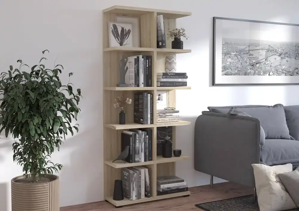 Wochenendangebot Bücherregal Even 84 cm Eiche hell sonoma ideales Bücherregal für Büro, Arbeitszimmer oder Jugendzimmer