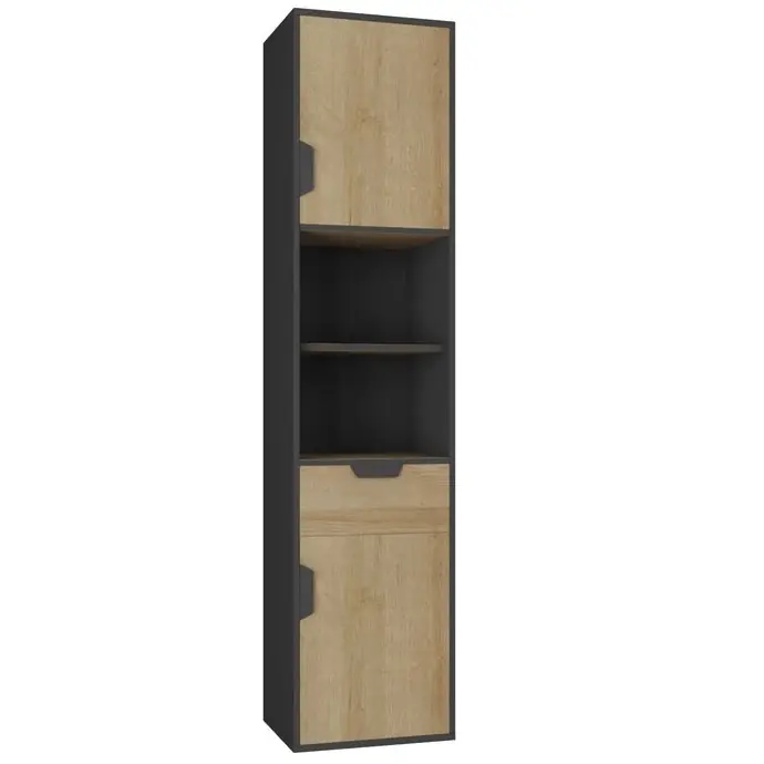 Knallerangebot Regal Nano 45 cm graphit / Eiche riviera problemlose Nutzung und Haltbarkeit stilvolle und funktionale Ergänzung zum Büro und Jugendzimmer